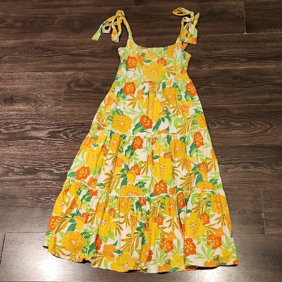 ❤️ FLYING TOMATO LINEN PORTOBAY MAXI DRESS, TROPICAL FLORAL PRINT, MEDIUM - Picture 8 of 16